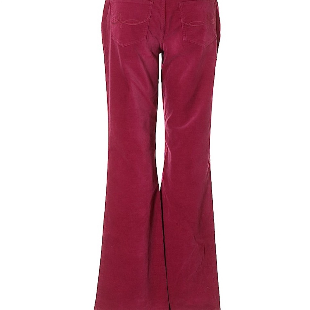 Red cord flare pants